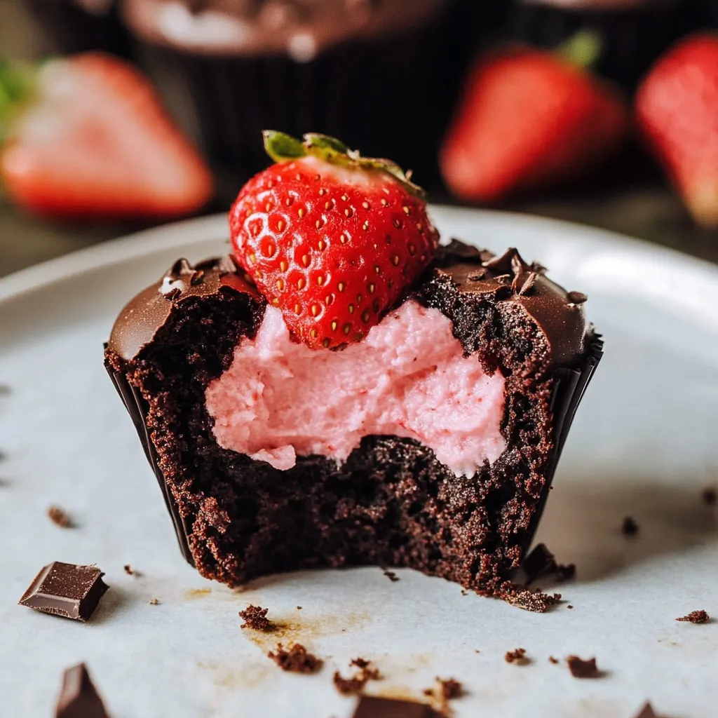 Easy Chocolate Covered Strawberry Cupcakes