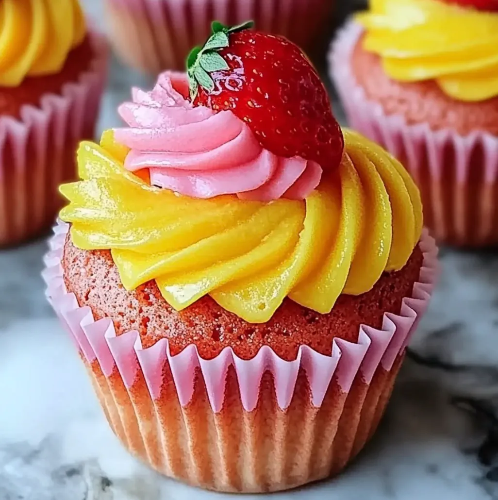 Mango and Strawberry Cupcakes Dessert